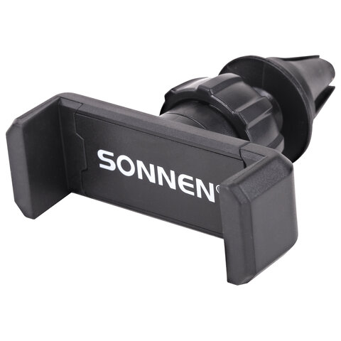 Держатель для телефона в авто на решетку вентиляции SONNEN, зажим до 85 мм, вращение 360°