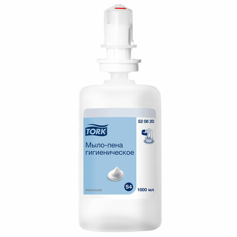 Картридж с жидким мылом-пеной одноразовый Tellus/TORK (Система S4) Advanced, гигиенический эффект, 1 л