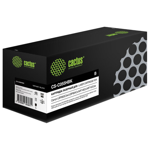Картридж лазерный CACTUS (CS-C055HBK) для Canon LBP663Cdw/664Cx/MF746Cx/742Cd, ресурс 7600 страниц