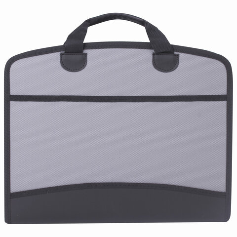 Папка-портфель пластиковая BRAUBERG А4+ (375х305х60 мм), 4 отделения, 2 кармана