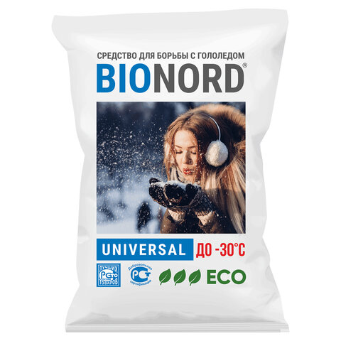 Реагент антигололедный кг, BIONORD Universal, до -30 °С, хлорид кальция, мешок, МИНПРОМТОРГ