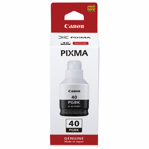Чернила CANON (GI-40BK) для СНПЧ Pixma G5040/G6040/GM2040, ресурс 6000 страниц, оригинальные, 3385C001