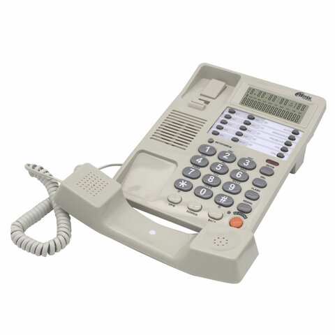 Телефон RITMIX RT-495 white, АОН, спикерфон, память 60 номеров, тональный / импульсный режим