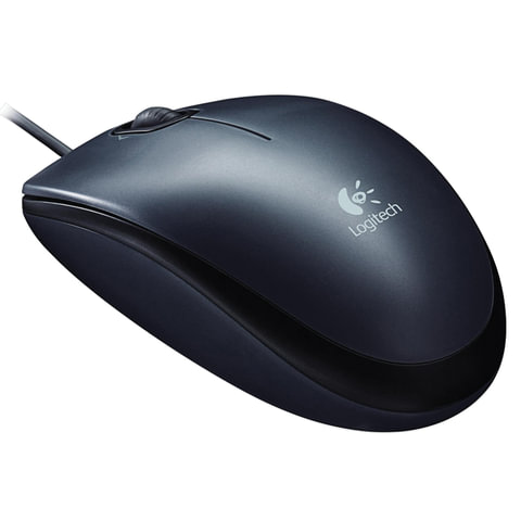 Мышь проводная LOGITECH M90, USB, 2 кнопки + 1 колесо-кнопка, оптическая