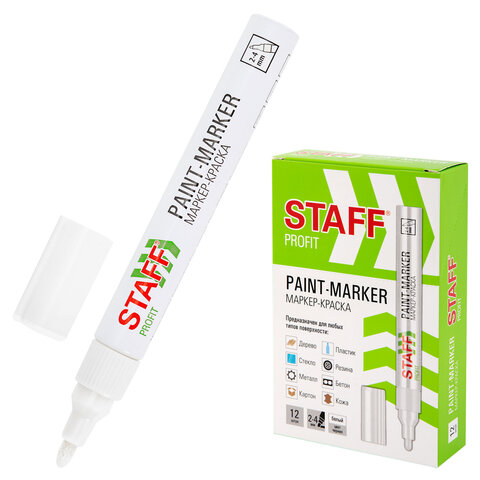 Маркер-краска лаковый (paint marker) 2-4 мм, НИТРО-ОСНОВА, STAFF PROFIT, для любых поверхностей