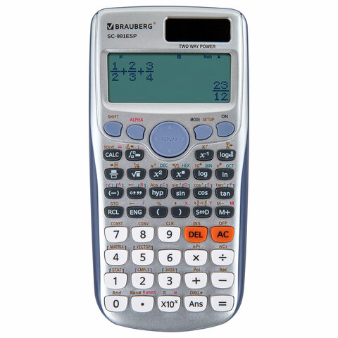 Калькулятор инженерный BRAUBERG SC-991ESP (165х84 мм), 417 функций, 10+2 разрядов, двойное питание