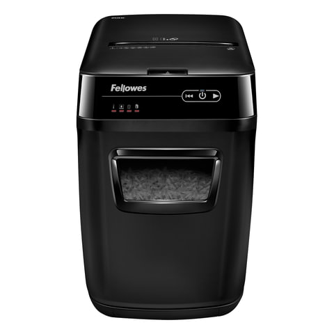 Уничтожитель (шредер) FELLOWES AUTOMAX 200C, 4 уровень секретности, фрагменты 4х38 мм, 200 листов, корзина литра, FS-465, FS-46536