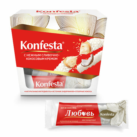 Конфеты KONFESTA со сливочно-кокосовым кремом, вафельные, г