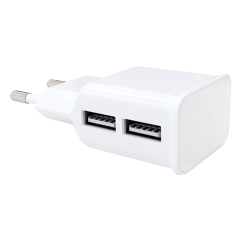 Зарядное устройство сетевое (220 В) RED LINE NT-2A, 2 порта USB, выходной ток 2,1 А, УТ000009405
