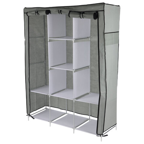 Шкаф для одежды с чехлом BOOMHOUSE (БУМХАУС) WB-002 (В1660хШ1250хГ440 мм), 8 полок, металлический каркас