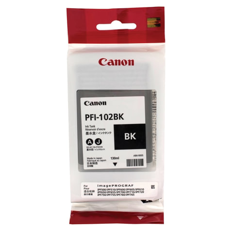 Картридж струйный CANON (PFI-102BK) iPF500/510/F600/605/610/650/655/700/710/720, оригинальный, мл, 0895B001