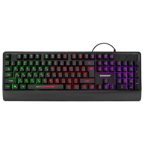 Клавиатура проводная USB, 104 клавиши, LED-подсветка, SONNEN K305