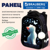 Ранец BRAUBERG PREMIUM, 2 отделения, с брелоком, "Белый котенок", СВЕТЯЩИЙСЯ, 38х29х16 см, 274392