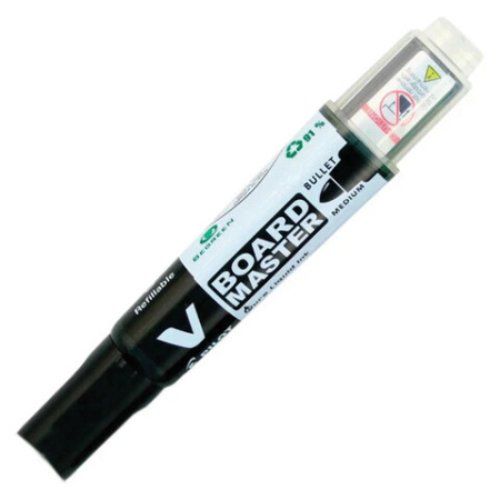 Маркер для доски PILOT "V-BOARD MASTER", ЧЕРНЫЙ, круглый наконечник, 4 мм, WBMA-VBM-M, WBMA-VBM-M B