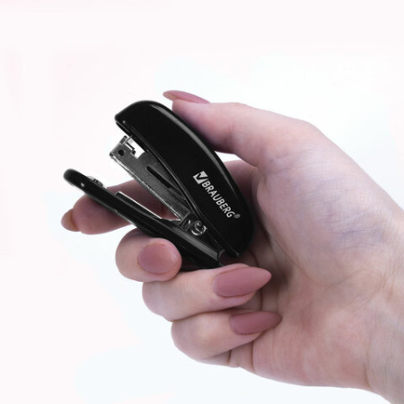 Степлер №10 МИНИ BRAUBERG "Classic", до 12 листов, с антистеплером, черный, 222544