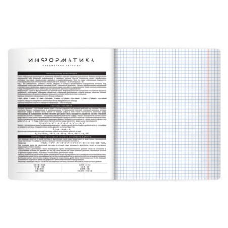 Тетрадь предметная BLACK MODE 48 л., пластиковая обложка, ИНФОРМАТИКА, клетка, подсказ, BRAUBERG, 405520