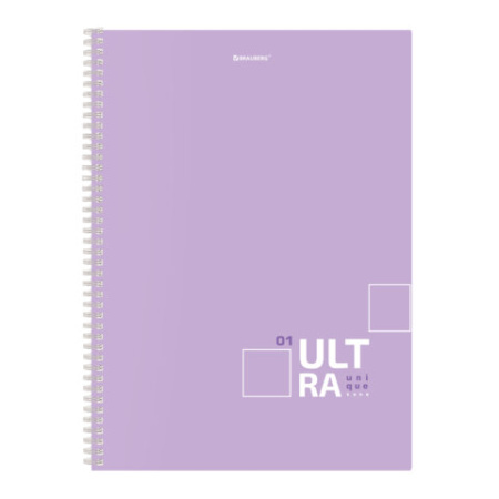 Тетрадь А4, 96 л., BRAUBERG, гребень, клетка, матовая ламинация, "UltraTone" (микс в спайке), 405317