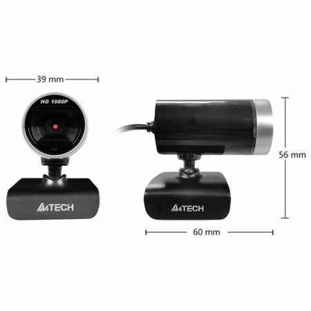 Веб-камера A4TECH PK-910H, 2 Мп, микрофон, USB 2.0, регулируемый крепеж, черная, 695255