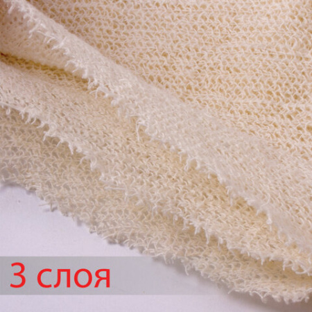 Тряпка для пола 60х80 см, трехслойная, нитепрошивная (НЕТКОЛ), 360 г/м2, светлая, 100% хлопок, LAIMA, 606632