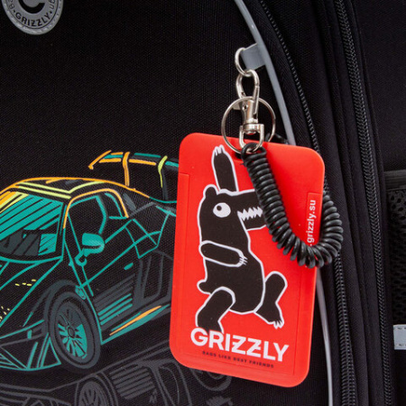 Ранец GRIZZLY анатомическая спинка, c бейджем, для мальчиков, "THE COOLEST", 36х28х20 см, RAz-587-9/1