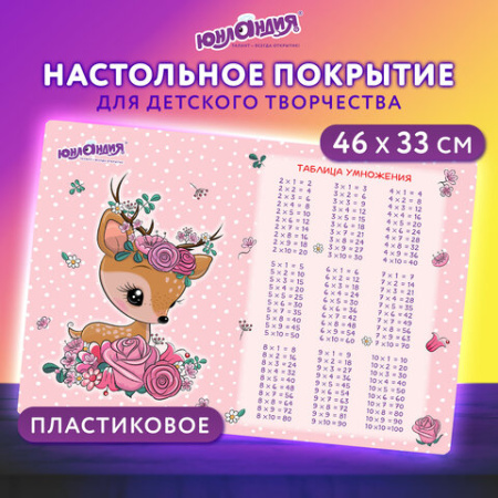 Настольное покрытие ЮНЛАНДИЯ, А3+, пластик, 46x33 см, "Fawn", 270395
