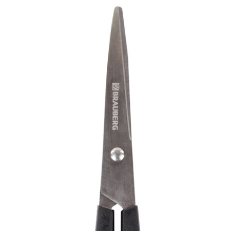 Ножницы BRAUBERG "Standard" 160 мм, черные, классической формы, 2-х сторонняя заточка, 237095