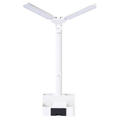 Настольная лампа / светильник беспроводная SONNEN PT-201, органайзер, USB, LED, 5 Вт, 3 режима, белый, 238781
