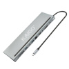 Док-станция KG-050, в/с, 11 в 1, USB-A 2.0/3.2, Type-C 3.2 - PD 3.0, RJ-45, SD/TF 2.0, HDMI, VGA, AUX, 250 мм, серая, KAIGO (КАЙГО), 355070