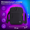 Сумка на плечо BRAUBERG COMPACT, два кармана, черная, 22х17х6 см, 271687