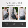 Сумка на пояс HEIKKI PROMPT (ХЕЙКИ), 2 отделения, регулируемый ремень, светоотражающие элементы, серая, 35х14х4см, 273925