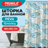 Шторка для ванной PEVA, 180х180 см, кольца в комплекте, дизайн ассорти, РАСТЕНИЯ, PRIMILA (ПРИМИЛА), 700076