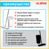 Швабра с отжимом и ведром 11л/9л, двухкамерное, ProClean, насадка из микрофибры карманы с 2-х сторон, белый, LAIMA, 607979