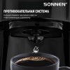 Кофеварка капельная SONNEN CM1095, 900 Вт, объем 1,8 л, подогрев кофе, противокапельная система, черная, 456334