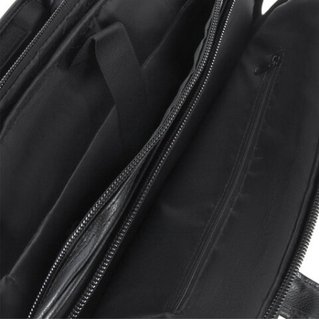 Сумка портфель BRAUBERG CARBON с отделением для ноутбука 15-16", 2 отделения, экокожа, черная, 32х41х12 см, 240399