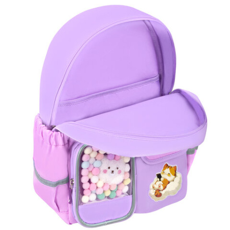 Рюкзак BRAUBERG PASTEL с термонашивками в комплекте, "Not today", сиреневый, 40х29х14 см, 273127