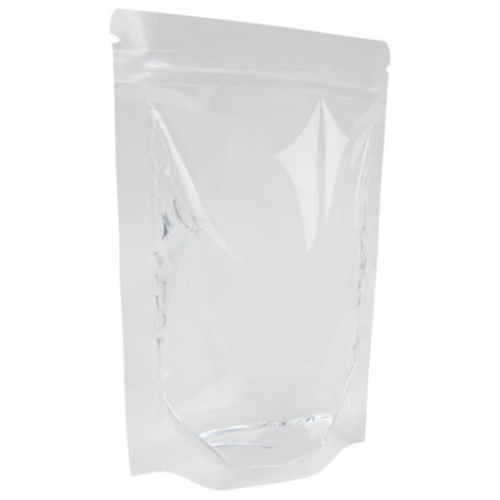 Пакеты дой-пак с замком ZIP LOCK, прозрачные, 200х300 + 50 мм, КОМПЛЕКТ 100 штук, 70 мкм, BRAUBERG, 700700