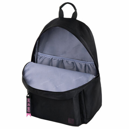 Рюкзак BRAUBERG FASHION CITY универсальный, карман-антивор, "Hug me", черный, 44х31х16 см, 272570