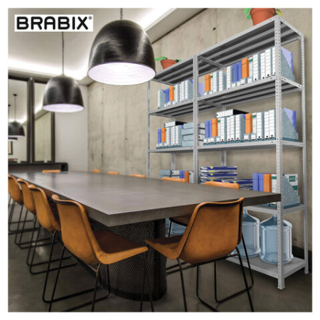 Стеллаж металлический BRABIX "MS KD-180/30-4", 1800х1000х300 мм, 4 полки, сборная стойка, 291114, S240BR143402