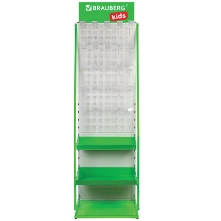 Стойка для размещения товара напольная BRAUBERG KIDS, 205x60x50 см, 25 крючков, 3 полки, 506321
