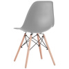 Стулья BRABIX "Eames CF-010", КОМПЛЕКТ 4 шт., пластик серый, опоры дерево/металл, 532632