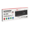 Клавиатура проводная бесшумная USB, 104 клавиши, SONNEN JK-205, черная, 513949