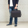 Сумка портфель BRAUBERG PRACTICAL с отделением для ноутбука 15,6", Blue line, черная, 29х40х7 см, 272603