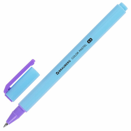 Ручка гелевая BRAUBERG "COLOR PASTEL", СИНЯЯ, корпус ассорти, узел 0,5, линия 0,35 мм, 144121