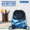 Мешок для обуви BRAUBERG PREMIUM, карман, подкладка, светоотражайка, 43х33 см, "Ночная гонка", 272425
