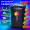 Уничтожитель (шредер) BRAUBERG S18-S, БЕСШУМНЫЙ, 2 уровень секретности, полоски 6 мм, 18 листов, корзина 28 литров, 530961