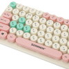 Клавиатура беспроводная USB, 105 клавиш, SONNEN K303PM, слоновая кость / розовый / мятный, 513977