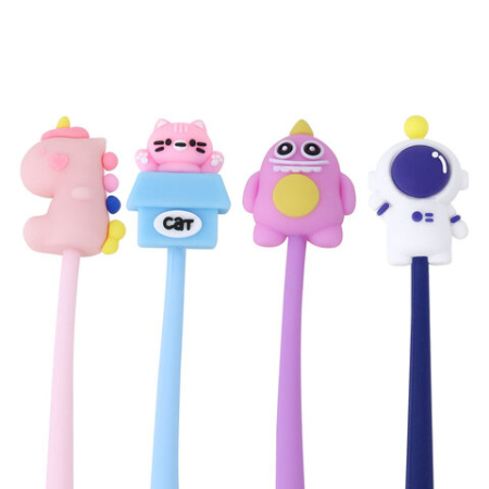 Ручка фигурная силиконовая шариковая FUNSTER (ФАНСТЕР) "SILICONE MIX", СИНЯЯ, корпус ассорти, узел 0,7 мм, линия письма 0,35 мм, 144370