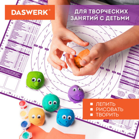 Коврики силиконовые для выпечки 4 в 1: Коврики 30х40 см / 46х66 см, Нож 24 см, Скалка, DASWERK (ДАСВЕРК), 608429