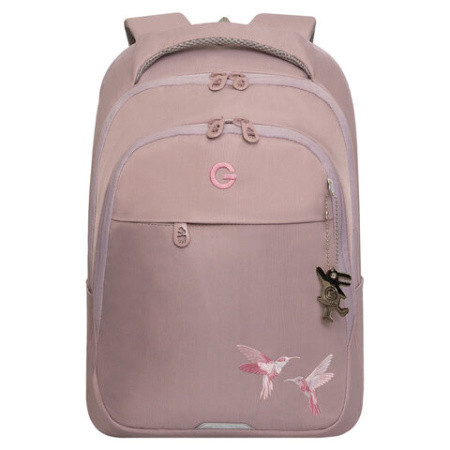 Рюкзак GRIZZLY школьный, анатомическая спинка, 2 отделения, для девочек, "COLIBRI", розовый, 40х29х20 см, RD-540-2/2