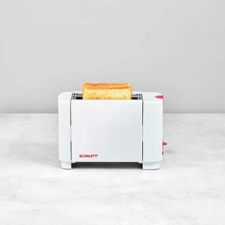 Тостер SCARLETT SC-TM11013, 650 Вт, 2 тоста, 6 режимов, сталь, белый